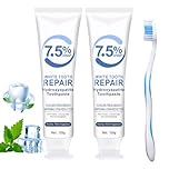 2 Pcs Hydroxyapatite Toothpaste UK, 7.5% Nano Hydroxyapatite with Fluoride Free Formulafor Tooth Enamel Repair, Fresh Mint for Sensitive Teeth Care Long-Lasting Fresh Breath