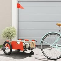 Mokuyary – Mokuyary Fahrradanhänger Orange Oxford-Gewebe und Eisen B