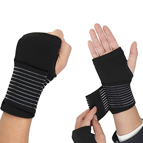 UKOFEW Handgelenkbandage,2 Stück Elastische handbandage handgelenk ,Handgelenkstütze für Sport und Alltag, Atmungsaktiv Wrist Wrap Bandage Handgelenk für Damen und Herren Cover