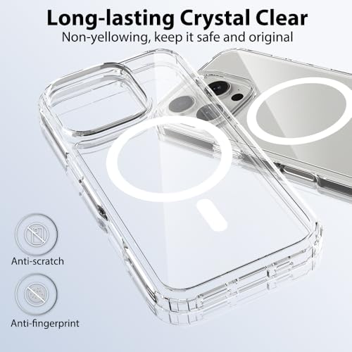 Image of for iPhone 16 pro Case [Compatible with Magsafe] Translucent Matte Phone Cover, [10 FT Military Grade Drop Protection] Slim Durable Shockproof Protective Bumper (Transparent Magnetic, iPhone 16 Pro)