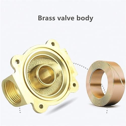 Électrovanne pneumatique DN32 en laiton robuste, vanne électrique normalement ouverte 12V - 7