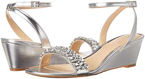 Jewel Badgley Mischka Women's BELLEVUE Sandal, Silver Metallic, 6 M US | Image 6