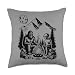 Outdoor Camping UFO Funny Retro Bigfoot And Alien Campfire Throw Pillow