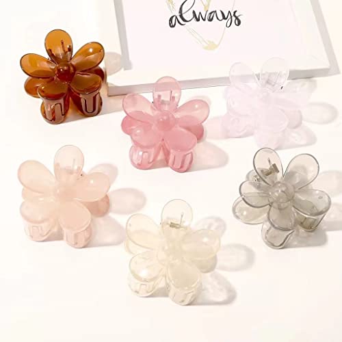 AOENJIE Flower Claw Clips 8-Pack in Transparent Pastels — view 3