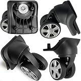 Luggage Wheels Replacement for Suitcase, Duel Spinner Wheels Parts Roller Suitcase Tourister Travel Trunk Caster Luggage Replacement Kit (Sliver- 4pcs)