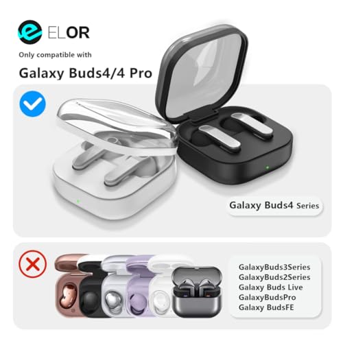 Image of ELOR Hybrid Eggshell Case Cover with Lock Compatible with Samsung Galaxy Buds 4 | 4 Pro (Earbuds Not Included) (Fiery Red)