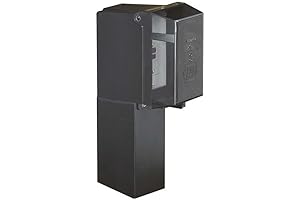 Gard-N-Post Low-Profile Outdoor PVC Landscape Lighting Post Enclosure with Outlet Cover