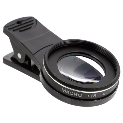 Hemobllo 15X Macro Lens - Universal Phone Camera Lens Optic High Definition Phone Macro Lens Attachment Clip on Phone Lens Accessories for Most Mobile Phone, Black