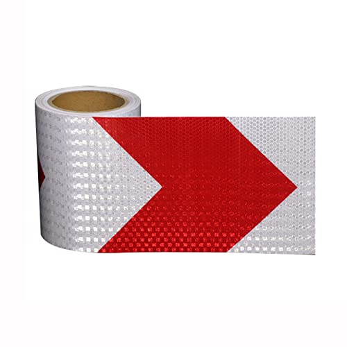 Ruban réfléchissant de signalisation flèche rouge/blanc haute visibilité