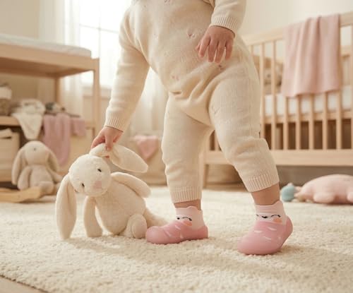 Image of Baby Sock Shoes Boys Girls First Walking Shoes Non-Slip Slippers Soft Sole Sneakers Toddler Infant Babygirl