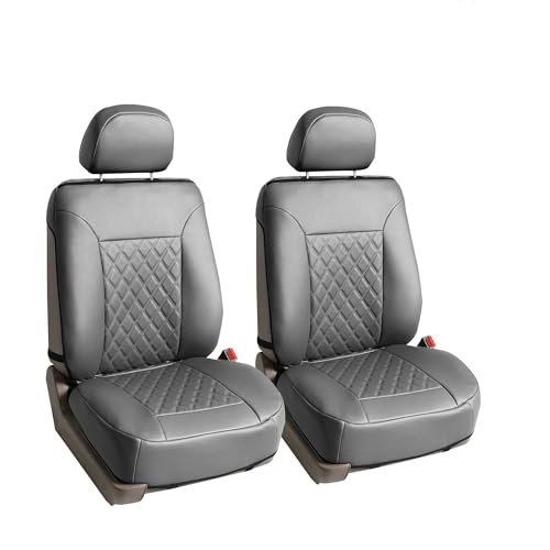 FH Group Deluxe Faux Leather Diamond Pattern Front Set Car Seat Cushions (Solid Gray) with Gift - Universal Fit for Cars, Trucks, & SUVs by FH Group - Used condition - US$50.49