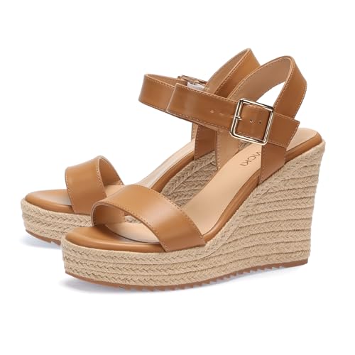 Image of VICKI.VICKI Women's Platform Sandals Wedge Ankle Strap Open Toe Sandals