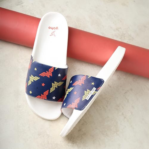 Image of YOHO Sliders for Women | Comfortable and Lightweight Slides | WB Cartoon & Comic Characters: Tom & Jerry, Big Bang Theory, Friends, Games of thrones and Wonder Woman Footwear for Girls