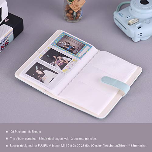 Docooler 108 Bolsos Portátil Mini Álbum De Fotos De Couro Pu Foto Álbum De Fotos Com Fecho Magnético