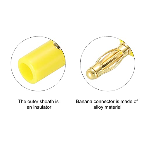 PATIKIL 10 Pack Banana Plugs Connector Screw Type Speaker Banana Plugs 4mm Gold-Plated Alloy Yellow for Speaker Wires Sound Systems - Image 3