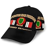 Importato BONRI 24a Divisione di Fanteria Iraq Veterano di Combattimento Unisex Stampa 3D Berretto da Baseball Classico Cappellino con Visiera Piatta Snapback Bill Hip Hop-Nero