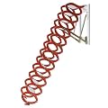 12 Steps Attic Loft Ladder, Wall Mounted Folding, Pull Down System, Heavy Duty Extension Ladder for Garages, Roofs, Basements (Orange)