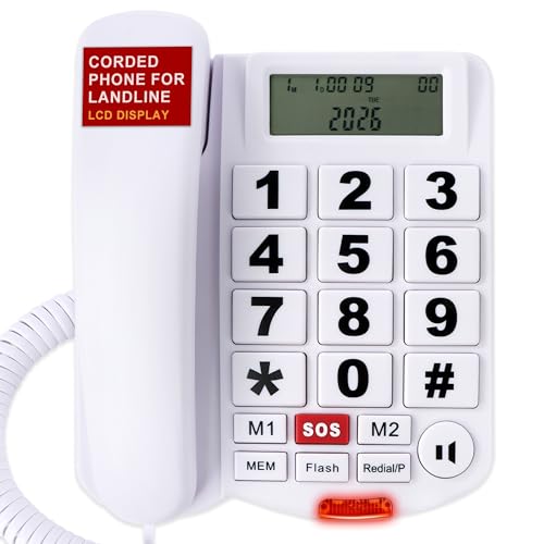 Téléphone pour personnes âgées Uvital fixe filaire identification appelant