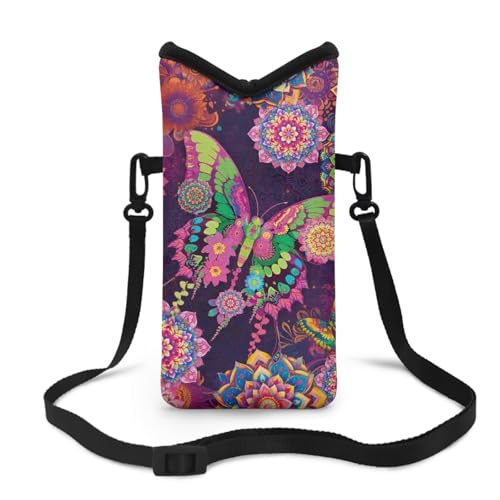 Jeiento Neoprene Phone Holder for Women Floral Cellphone Sleeve Protective Case Bag Outdoor Sports Small Crossbody Shoulder Bags
