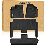 OEDRO Floor Mats Fit for 2008-2020 Dodge Grand Caravan/2008-2016 Chrysler Town & Country (Stow'n Go Only), TPE All-Weather Guard Includes 1st, 2nd and 3nd Row Full Set Liners, Black