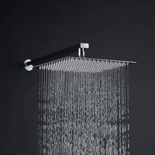 Image of Stainless Steel 304 Overhead Shower Head 6x6 Inch | Ultra Slim Square Rain Shower for Bathroom | Heavy Duty Luxury Metal Shower Head Silver - Ultraslim