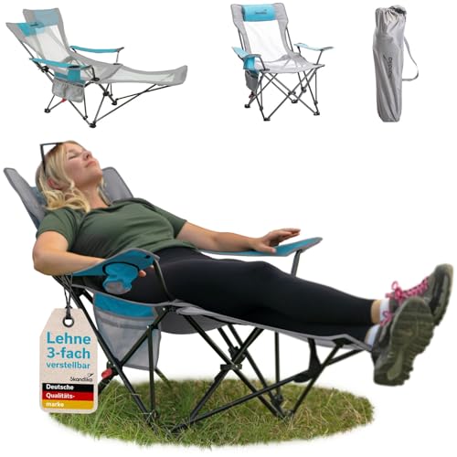 Skandika Campingstuhl mit Fußablage Toras | 2-in-1 Liegefunktion,...