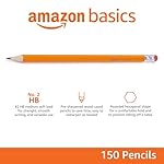Amazon Basics Wood-Cased #2 Pencils for Writing, Drawing and Sketching, Pre-sharpened, HB Soft Lead with Erasers, Teacher Supplies, 150 Count, Yellow - Image 3