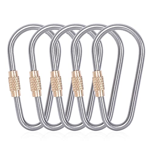 iBasingo 5Pcs Titanium Alloy Hooks Clip with Screw Cap Keychain Ti1561B