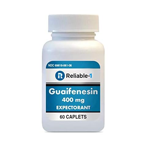 Reliable-1 Laboratories Guaifenesin 400 mg Caplets Cough and Mucus Relief | Expectorant for Chest Congestion | 60 Caplets Cover