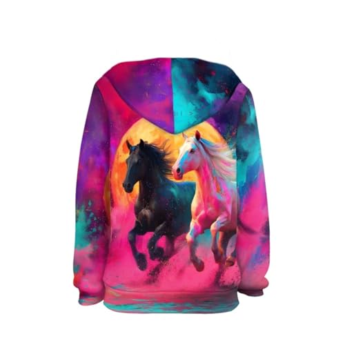 Image of GLUDEAR Teen Boys Girls Novelty Animal Galaxy Hoodies Sweatshirts Pullover