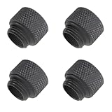 CTWHA 4PCS Black G1/4 Inch Male Female External Adaptor Brass Extension Fitting with O Ring Suitable for Computer Water Cooling Systems