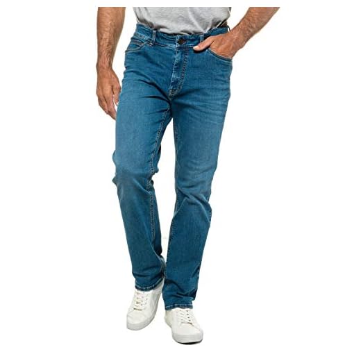 JP 1880 Herren große Größen L-8XL bis 70, Jeans, 5-Pocket FLEXNAMIC®, super-elastischer Denim, Gerade geschnittenes Bein, schmalere Fußweite, Blue Stone 66 722849 91-66
