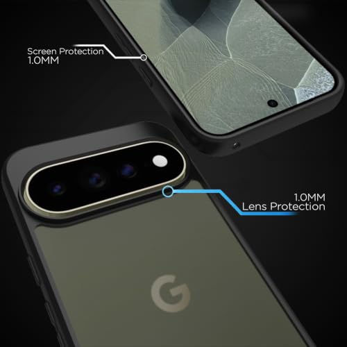 Image of RIGGEAR Shockproof Sleek Hybrid Armor Back Cover Case for Google Pixel 11 Pro XL (Smoke Black Matte PC + Black TPU Bumper)