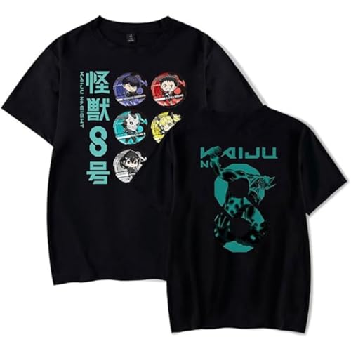 BUIWOT Camiseta Kaiju No.8 Cuello Redondo Algodón Manga Corta Verano Tops Cosplay Oversize Unisex Casual Deportes Manga Corta-Black||m BUIWOT Camiseta Kaiju No.8 Cuello Redondo Algodón Manga Corta Verano Tops Cosplay Oversize Unisex Casual Deportes Manga Corta-Black||m