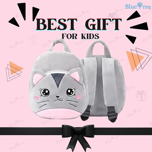 Image of blue tree Cute Kids Backpack Toddler Bag Plush Animal Cartoon Mini Travel Bag for Baby Girl Boy 1-6 Years, Ideal for Gifting for Kids