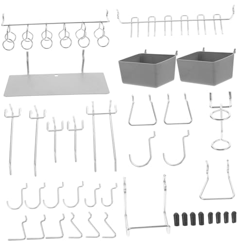 MUSISALY 140pcs Garage Organization Kit Peg Board Hooks Set Bins Tool Storage Hooks for Workshop