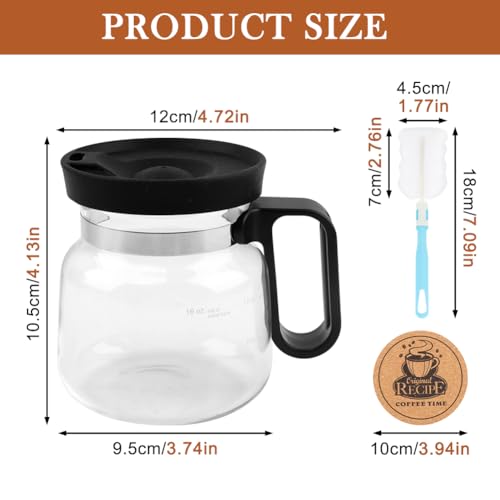 Taza de vidrio borosilicato 16oz con tapa antifugas y accesorios miniatura 2