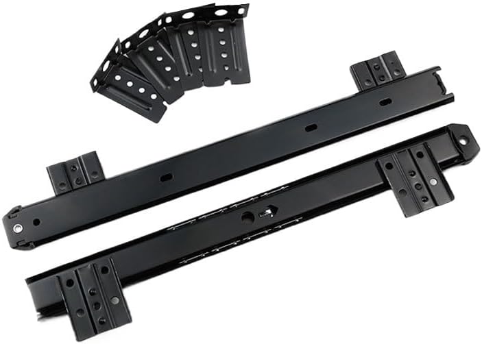 Mute Ball Bearing Pull Out Tray Adjustable Hanging Bracket Suspension Track Guide Rail Fold Telescopic Drawer Runners Black