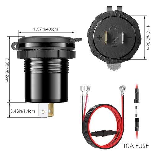 Enchufe cargador USB dual sofisticado acabado negro mate con switch táctil para carro de golf 7