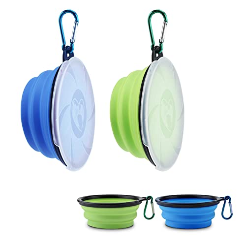 2 Pentole Da Viaggio Pieghevoli In Silicone Con Coperchio - Tazze Ciotole Per Bambini