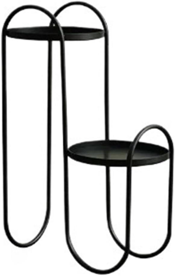 Flower pot stand Nordic Iron Flower Pot Stand Height Adjustable Balcony Pots Shelves Living Room Green Plant Rack(Black)
