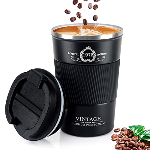 Tlater Kaffeebecher to Go, 13oz/380ml Thermobecher Kaffee to Go mit Deckel - Coffee to Go Becher - Doppelwandiger Vakuum-Edelstahl Kaffeebecher Thermo für Heiß- und Kaltgetränke, Kaffeewasser und Tee