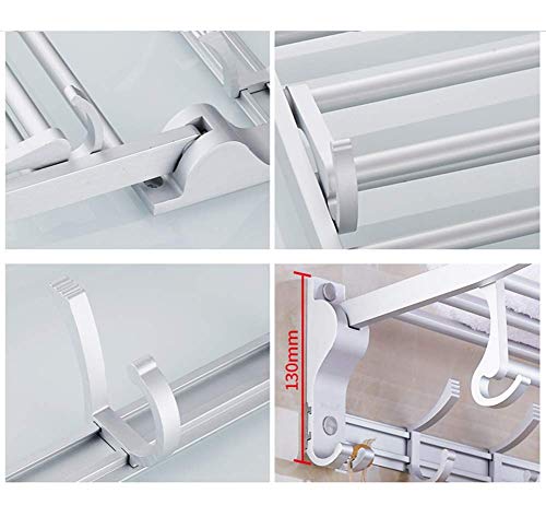 Porte-serviettes mural pliable 60cm pour salle de bain et cuisine - 4