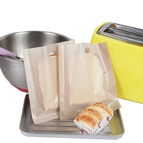 AWAVM 10 bolsas de tostadora reutilizables antiadherentes lavables, 3 bolsas de pan de diferentes tamaños para microondas, sándwiches tostados, bolsas de pan Panini para desayuno Cover