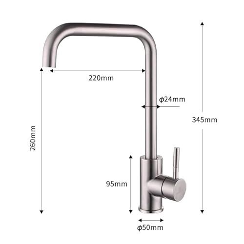 HOMELODY Rubinetto Cucina Miscelatore Alto