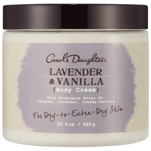 Carol's Daughter Lavender and Vanilla Body Cream for Dry Skin, Soothing Body Care with Vitamin E, Coconut Oil and Sunflower Seed Oil, 15 Oz