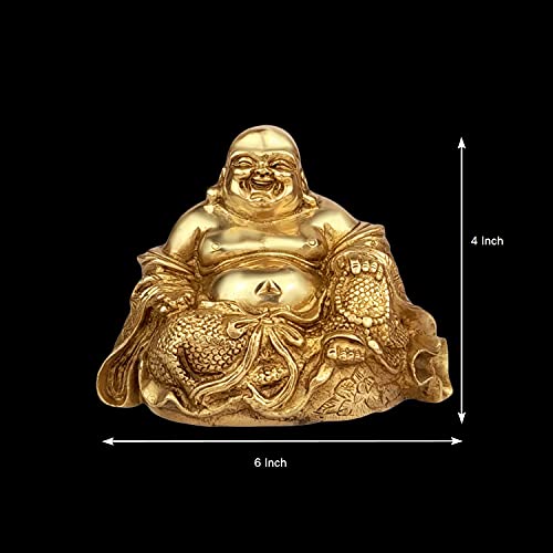 Bouddha Rieur pour attirer l'argent statue Feng Shui en laiton massif - 7