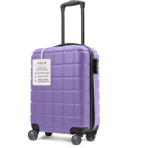 AVIO Atlas 52cm Cabin Suitcase – Lightweight Carry-On Luggage with Spinner Wheels, Telescopic...