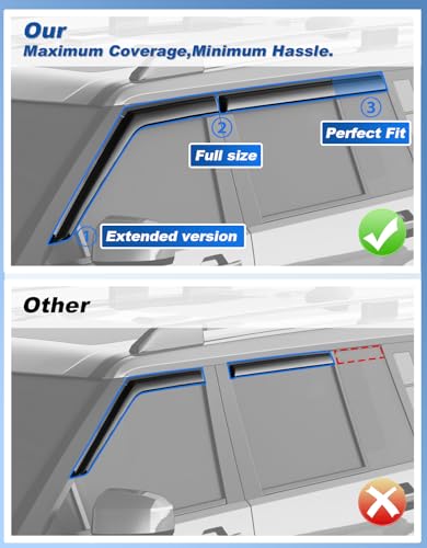 Image of Extra-Thick Rain Guards Fit for 2024 2025 2026 Hyundai Santa Fe Window Rain Guards Tape-on Window Deflectors Side Window Vent Visors Vent Shades Exterior Car Accessories