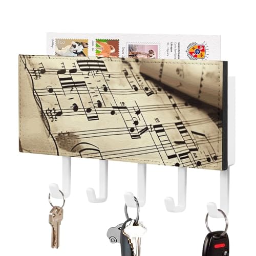 YHNNH Sheet Music Key Hook,Key Holder for Wall,Mail Organizer with